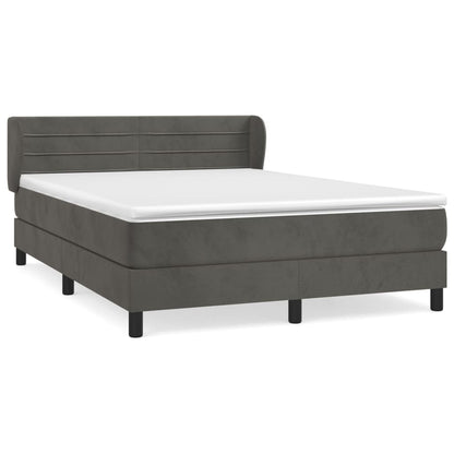 Giroletto a Molle con Materasso Grigio Scuro 140x190 cm Velluto | homemem39