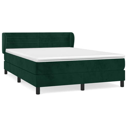 Giroletto a Molle con Materasso Verde Scuro 140x200 cm Velluto | homemem39