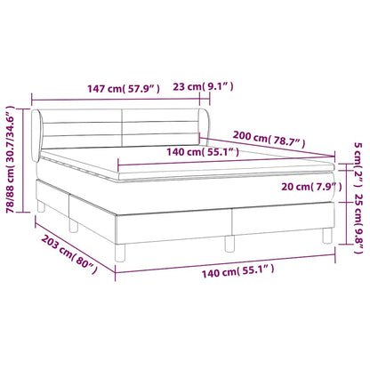 Giroletto a Molle con Materasso Verde Scuro 140x200 cm Velluto | homemem39