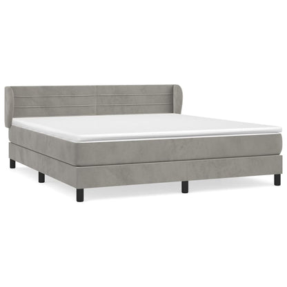 Giroletto a Molle con Materasso Grigio Chiaro 160x200cm Velluto | homemem39