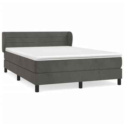 Giroletto a Molle con Materasso Grigio Scuro 180x200 cm Velluto | homemem39