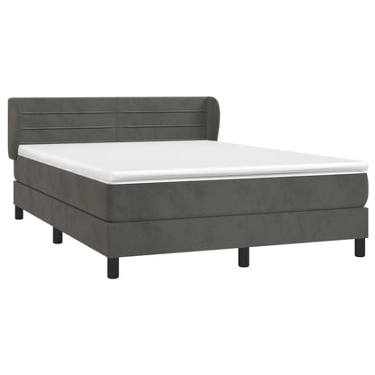 Giroletto a Molle con Materasso Grigio Scuro 180x200 cm Velluto | homemem39