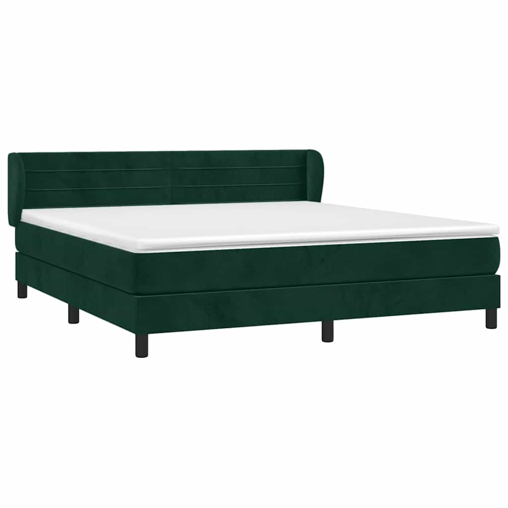 Giroletto a Molle con Materasso Verde Scuro 180x200 cm Velluto | homemem39