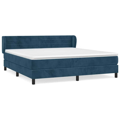 Giroletto a Molle con Materasso Blu Scuro 180x200 cm in Velluto | homemem39