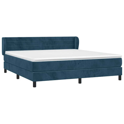 Giroletto a Molle con Materasso Blu Scuro 180x200 cm in Velluto | homemem39