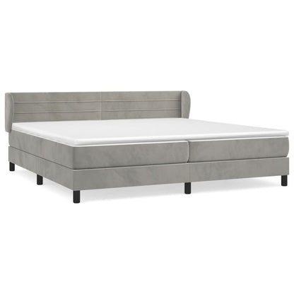 Giroletto a Molle con Materasso Grigio Chiaro 200x200cm Velluto | homemem39