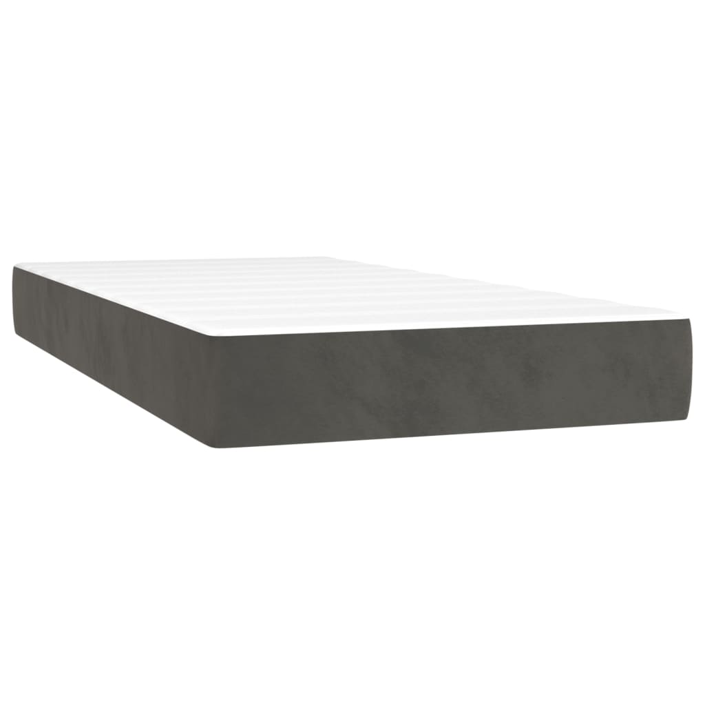 Giroletto a Molle con Materasso Grigio Scuro 200x200 cm Velluto | homemem39