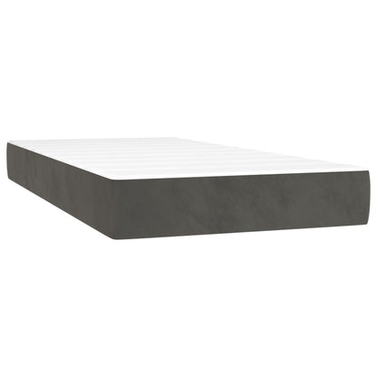Giroletto a Molle con Materasso Grigio Scuro 200x200 cm Velluto | homemem39