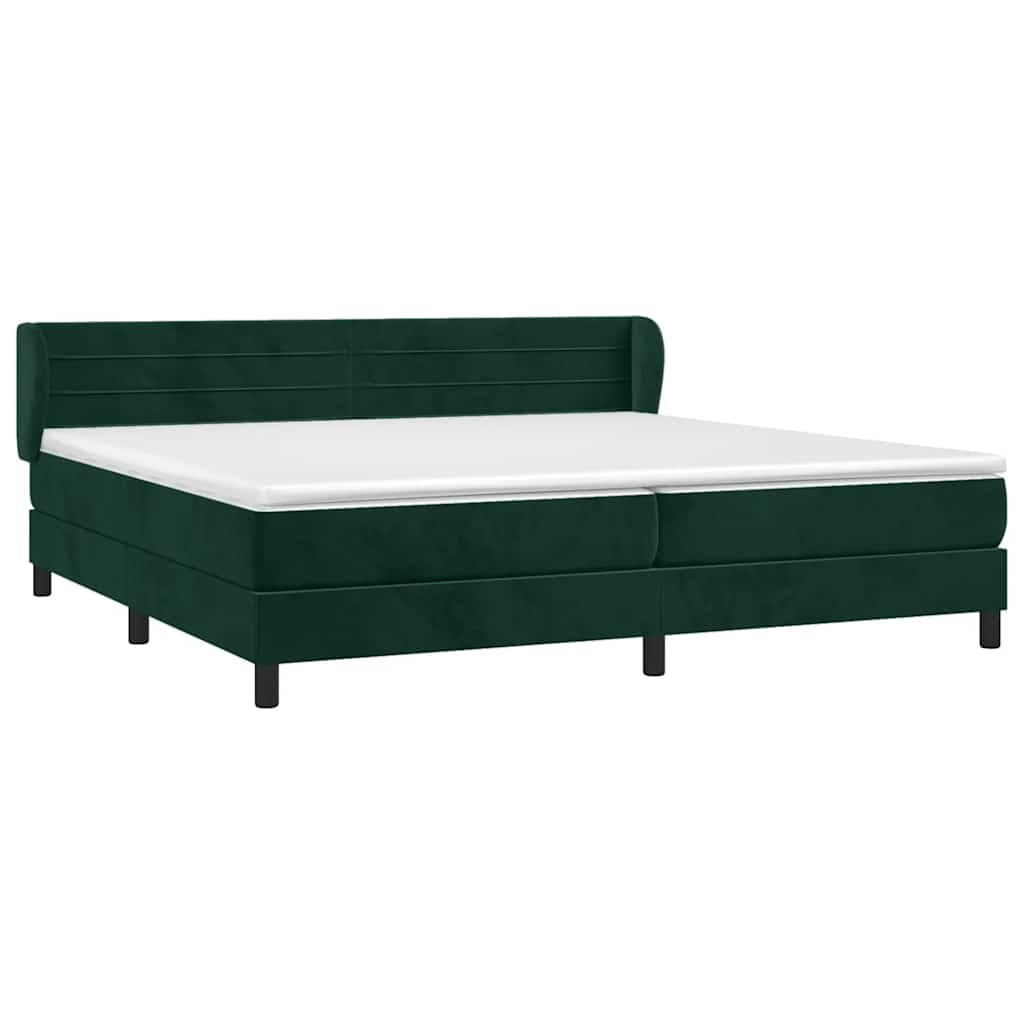 Giroletto a Molle con Materasso Verde Scuro 200x200 cm Velluto | homemem39