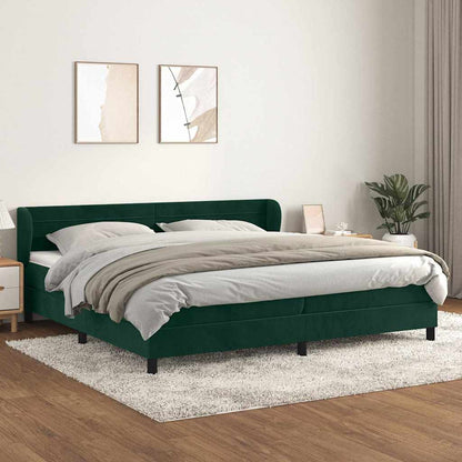 Giroletto a Molle con Materasso Verde Scuro 200x200 cm Velluto | homemem39