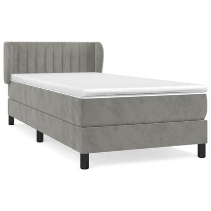 Giroletto a Molle con Materasso Grigio Chiaro 80x200 cm Velluto | homemem39