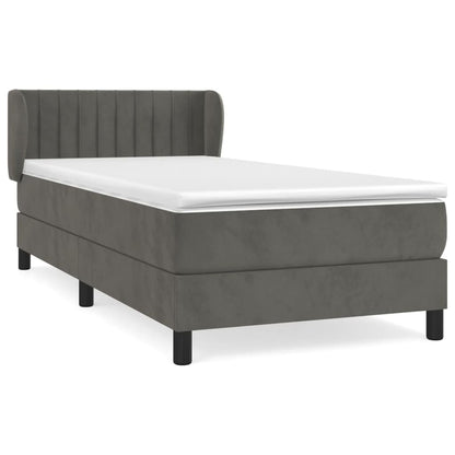 Giroletto a Molle con Materasso Grigio Scuro 80x200 cm Velluto | homemem39