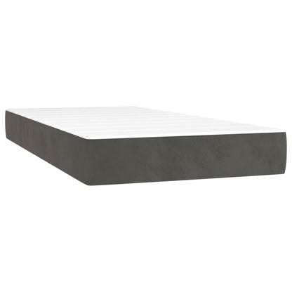 Giroletto a Molle con Materasso Grigio Scuro 90x190 cm Velluto | homemem39