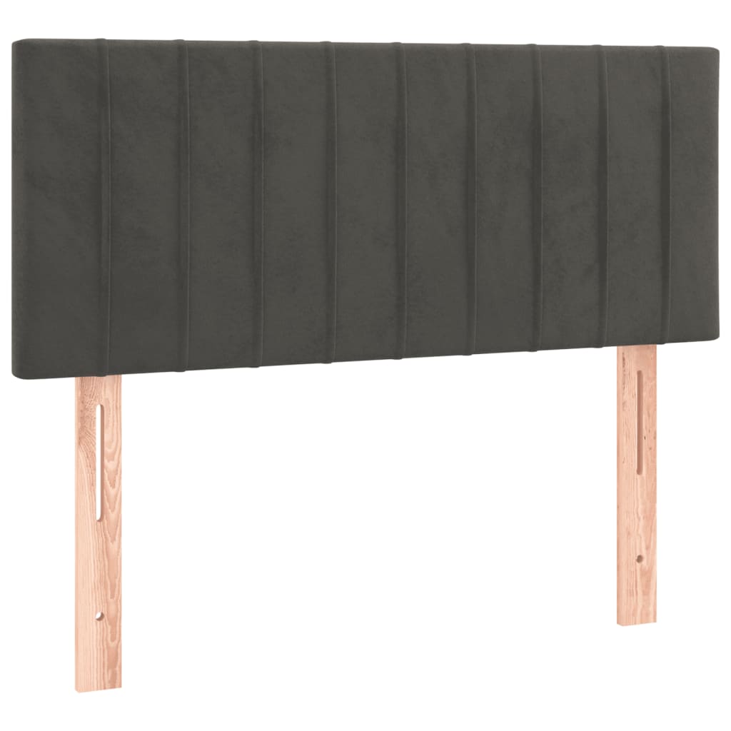 Giroletto a Molle con Materasso Grigio Scuro 90x190 cm Velluto | homemem39