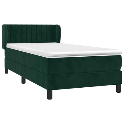 Giroletto a Molle con Materasso Verde Scuro 90x190 cm Velluto | homemem39
