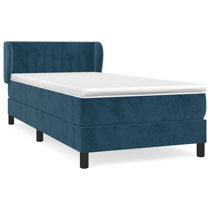 Giroletto a Molle con Materasso Blu Scuro 90x190 cm in Velluto | homemem39