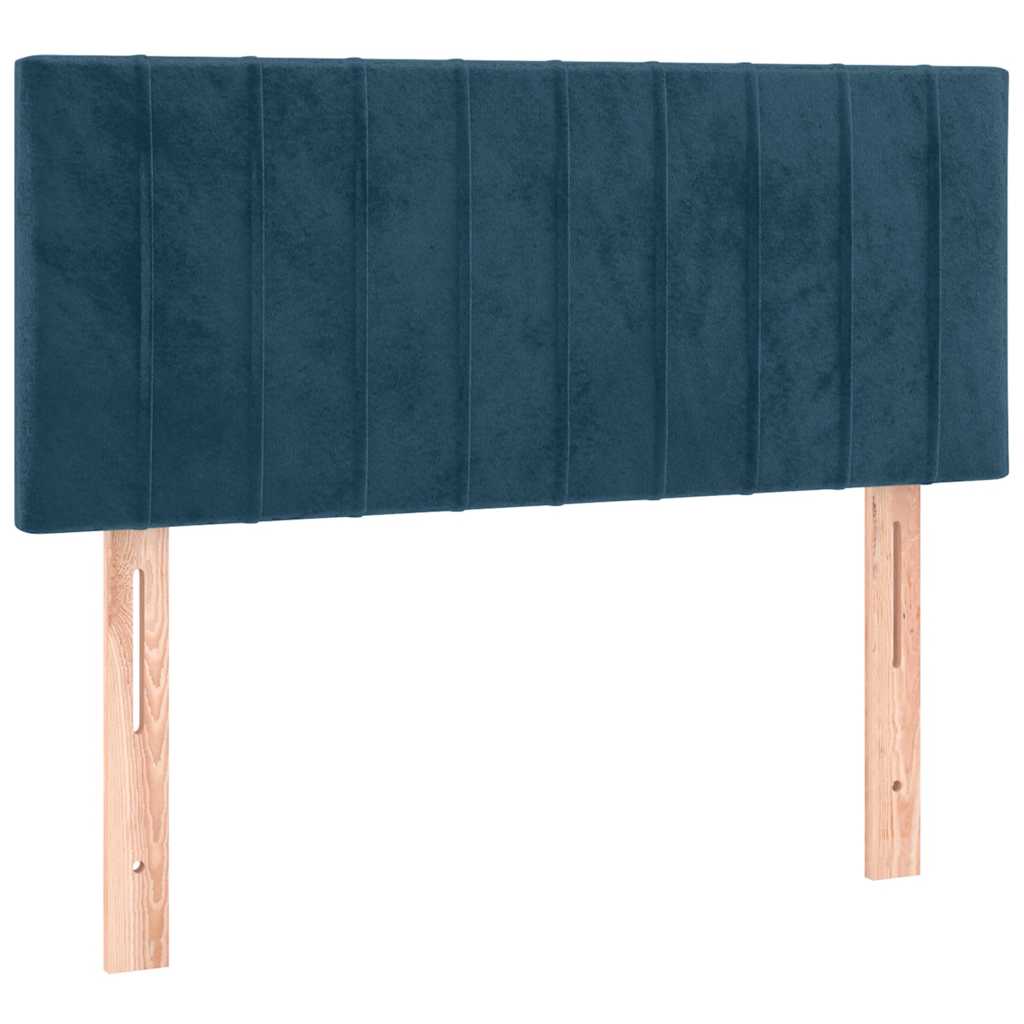 Giroletto a Molle con Materasso Blu Scuro 90x190 cm in Velluto