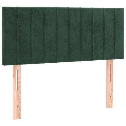 Giroletto a Molle con Materasso Verde Scuro 90x200 cm Velluto