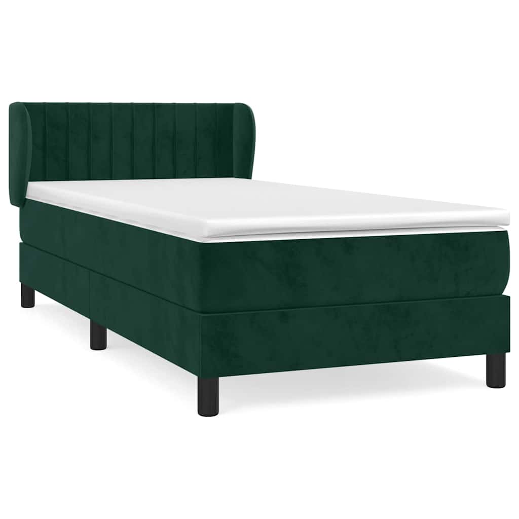 Giroletto a Molle con Materasso Verde Scuro 100x200 cm Velluto | homemem39
