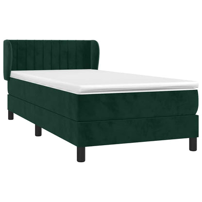 Giroletto a Molle con Materasso Verde Scuro 100x200 cm Velluto | homemem39