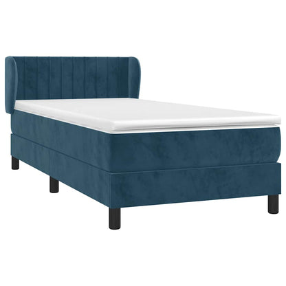 Giroletto a Molle con Materasso Blu Scuro 100x200 cm in Velluto | homemem39