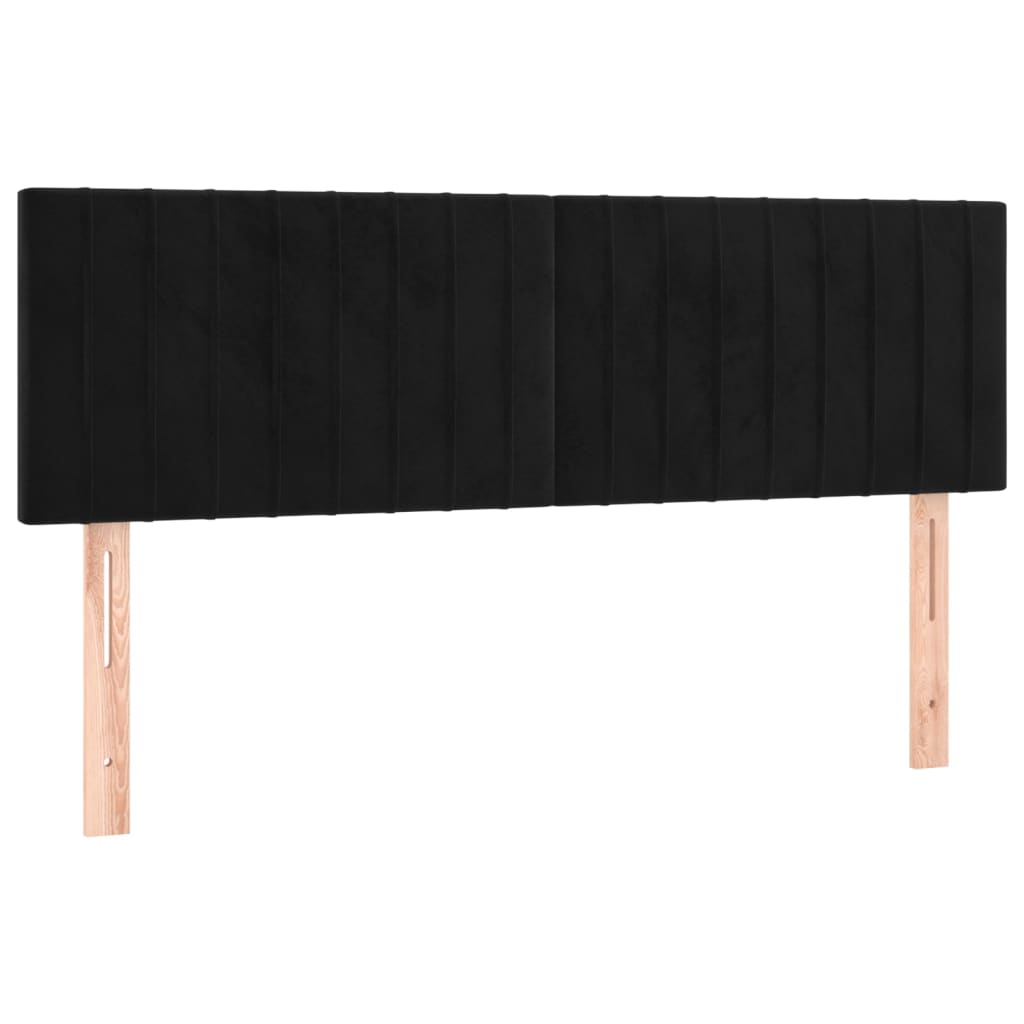 Giroletto a Molle con Materasso Nero 140x190 cm in Velluto | homemem39