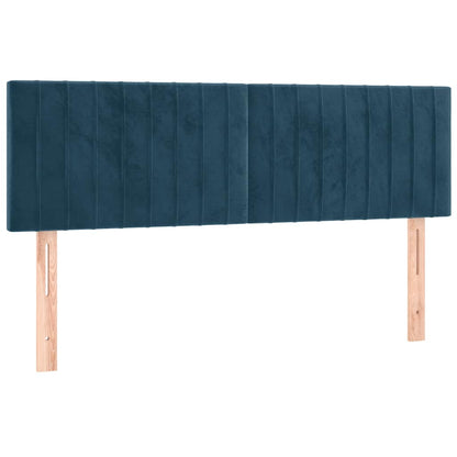 Giroletto a Molle con Materasso Blu Scuro 140x190 cm in Velluto | homemem39