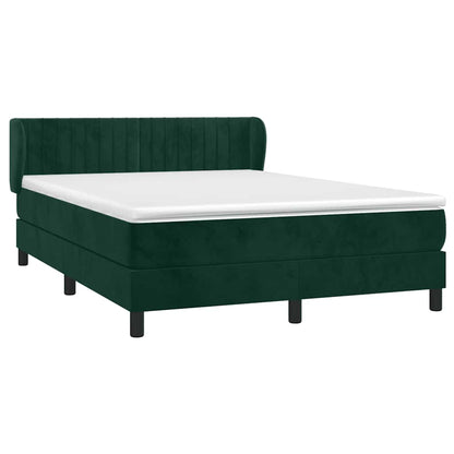 Giroletto a Molle con Materasso Verde Scuro 140x200 cm Velluto | homemem39