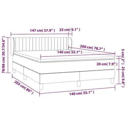 Giroletto a Molle con Materasso Verde Scuro 140x200 cm Velluto | homemem39