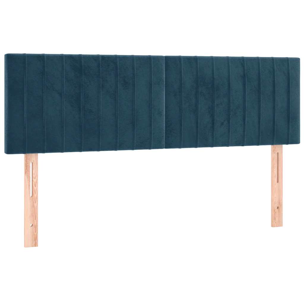 Giroletto a Molle con Materasso Blu Scuro 140x200 cm in Velluto | homemem39