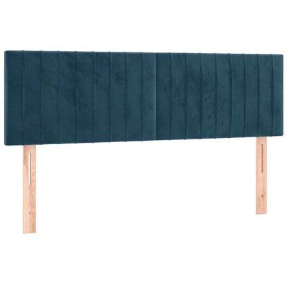 Giroletto a Molle con Materasso Blu Scuro 140x200 cm in Velluto