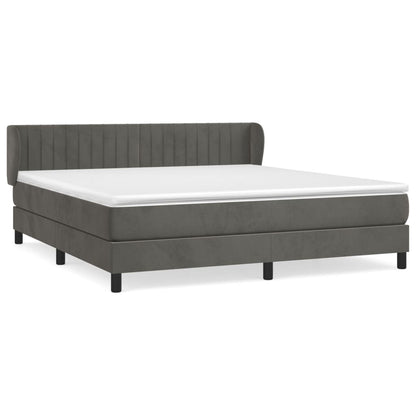 Giroletto a Molle con Materasso Grigio Scuro 160x200 cm Velluto | homemem39