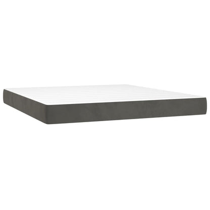 Giroletto a Molle con Materasso Grigio Scuro 160x200 cm Velluto | homemem39