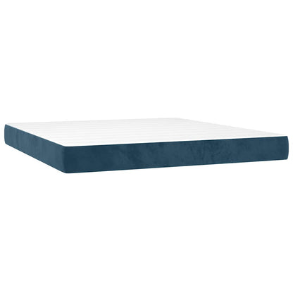 Giroletto a Molle con Materasso Blu Scuro 160x200 cm in Velluto | homemem39