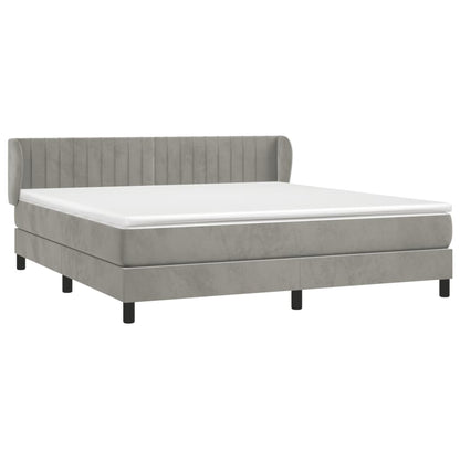 Giroletto a Molle con Materasso Grigio Chiaro 180x200cm Velluto | homemem39