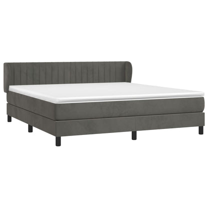 Giroletto a Molle con Materasso Grigio Scuro 180x200 cm Velluto | homemem39