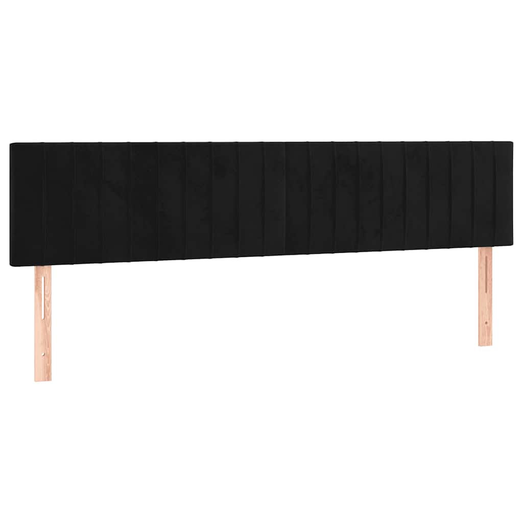 Giroletto a Molle con Materasso Nero 180x200 cm in Velluto