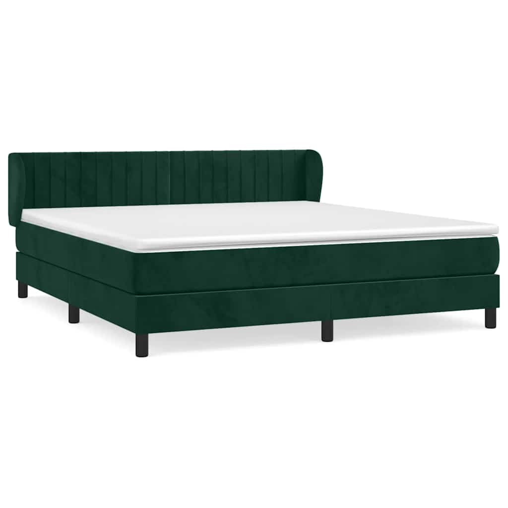 Giroletto a Molle con Materasso Verde Scuro 180x200 cm Velluto | homemem39