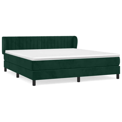 Giroletto a Molle con Materasso Verde Scuro 180x200 cm Velluto | homemem39