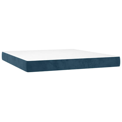 Giroletto a Molle con Materasso Blu Scuro 180x200 cm in Velluto | homemem39
