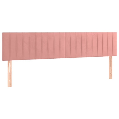 Spring bed frame with pink mattress 180x200 cm in velvet