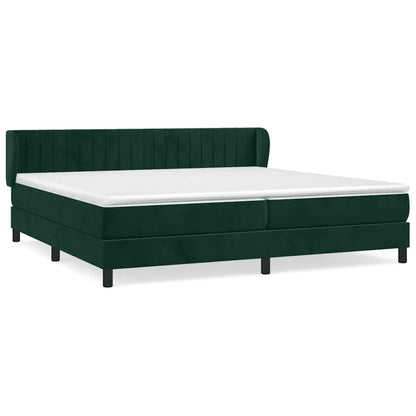 Giroletto a Molle con Materasso Verde Scuro 200x200 cm Velluto | homemem39