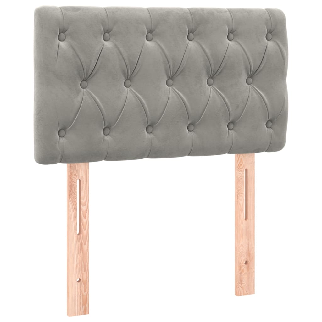 Giroletto a Molle con Materasso Grigio Chiaro 80x200 cm Velluto | homemem39