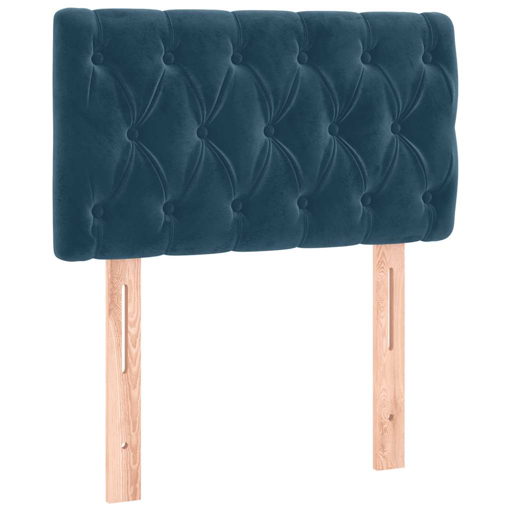 Giroletto a Molle con Materasso Blu Scuro 80x200 cm in Velluto | homemem39