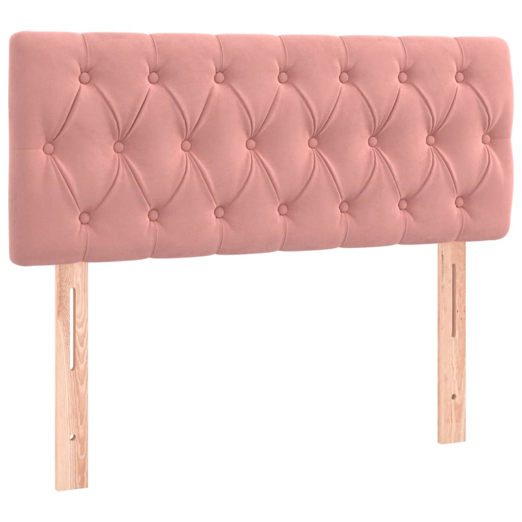 Giroletto a Molle con Materasso Rosa 90x190 cm in Velluto | homemem39