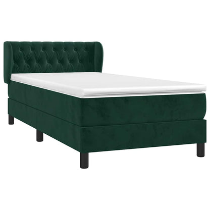 Giroletto a Molle con Materasso Verde Scuro 90x200 cm Velluto | homemem39