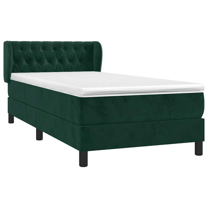 Giroletto a Molle con Materasso Verde Scuro 100x200 cm Velluto | homemem39
