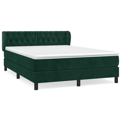 Giroletto a Molle con Materasso Verde Scuro 140x200 cm Velluto | homemem39