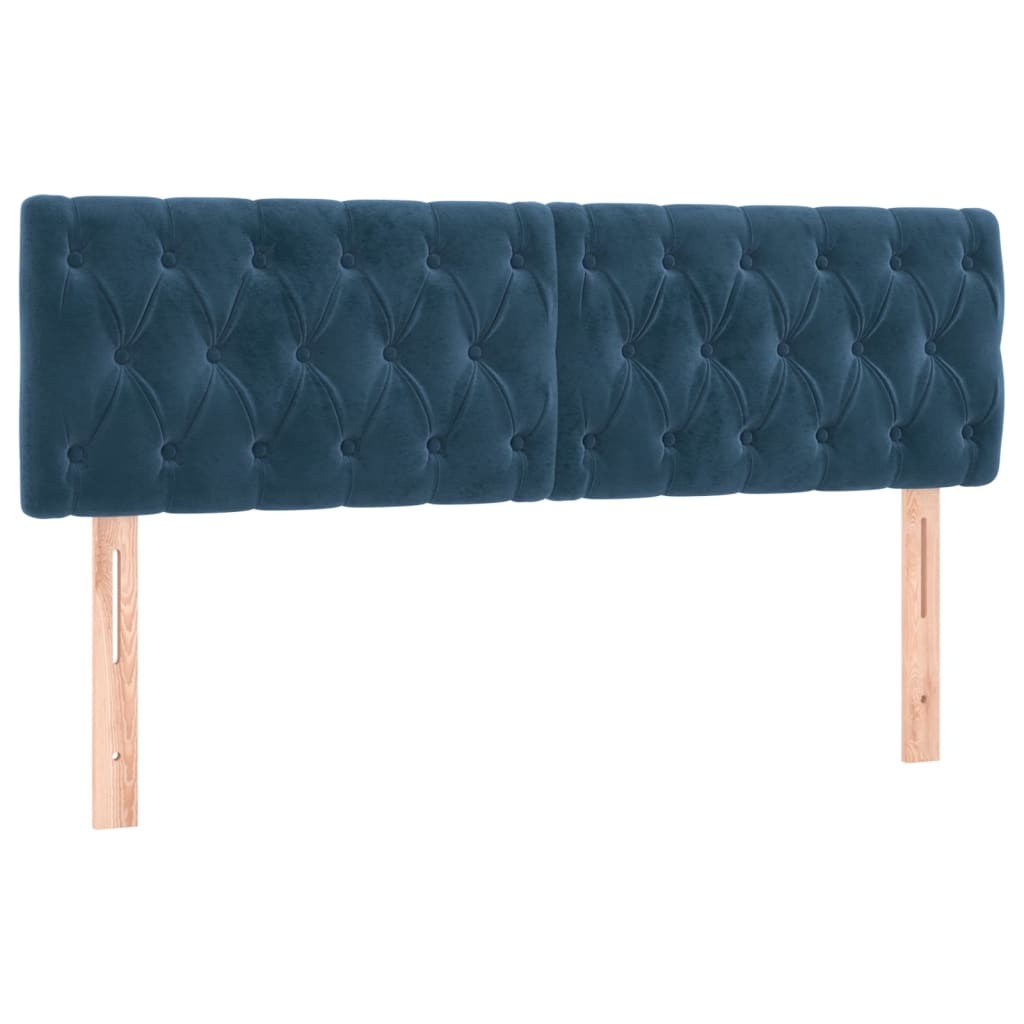 Giroletto a Molle con Materasso Blu Scuro 140x200 cm in Velluto | homemem39