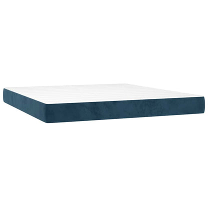 Giroletto a Molle con Materasso Blu Scuro 160x200 cm in Velluto | homemem39